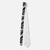 Piano Keys and Golden Music Notes Neck Tie (Back)
