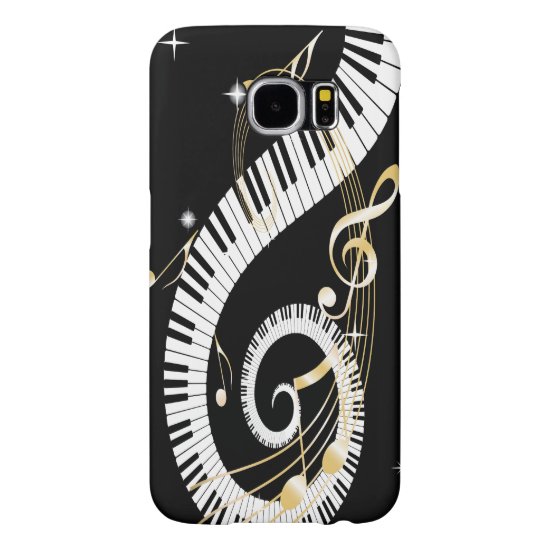 Piano Keys and Golden Music Notes Samsung Galaxy S6 Case