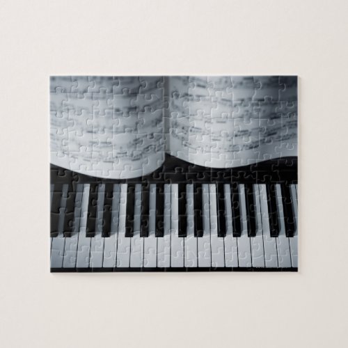 Piano Keys and Music Book Jigsaw Puzzle