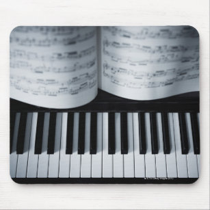 Piano Keys and Music Book Mouse Pad