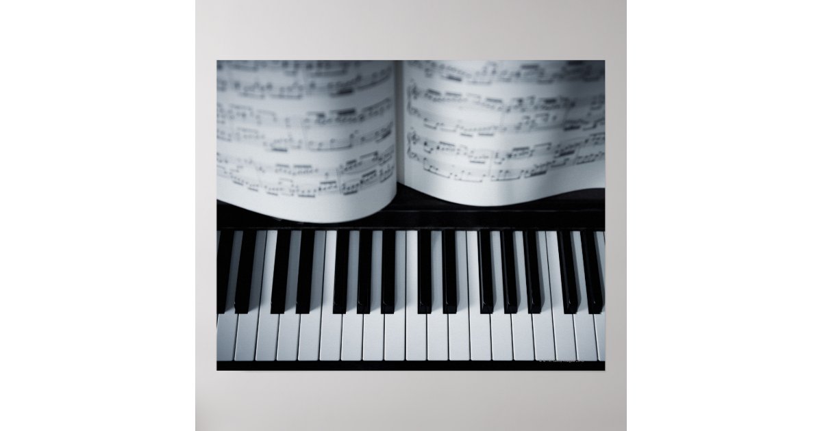 Piano Keys and Music Book Poster | Zazzle