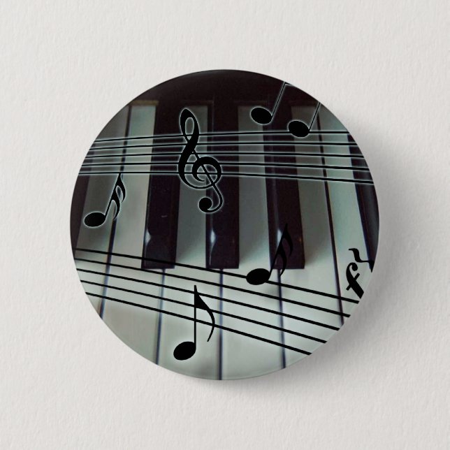 Piano Keys and Music Notes Button (Front)