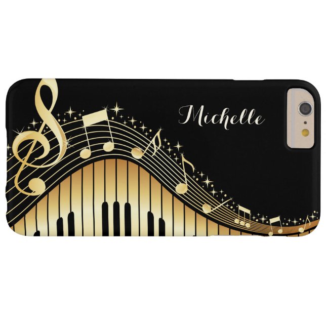 Piano Keys and Music Notes Custom iPhone Case (Back Horizontal)