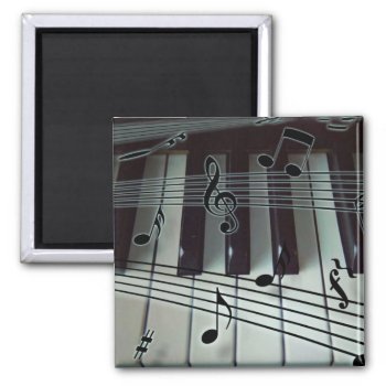 Piano Keys And Music Notes Magnet by dreamlyn at Zazzle