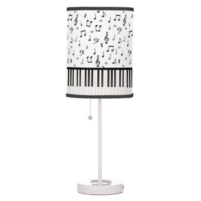 piano keys and music notes table lamp (Right)
