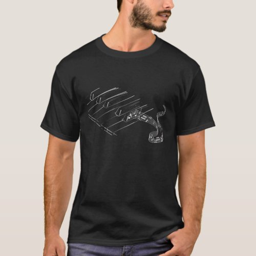 Piano Keys and Music T_Shirt