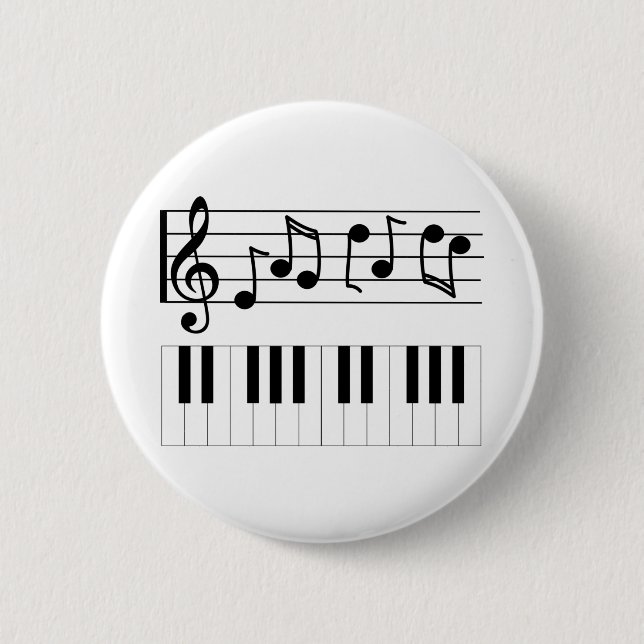 Piano Keys and Musical Notes Button (Front)
