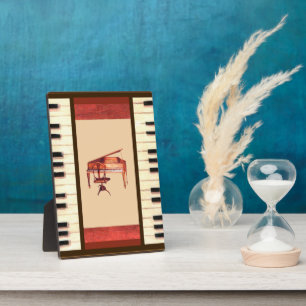 piano keys antique piano chair bench photo plaque