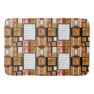 piano keys antique piano chair bench sheet music bath mat