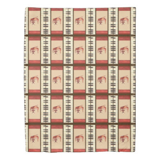 Piano keys antique piano & chair duvet bed cover