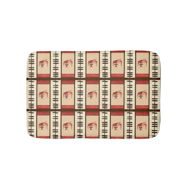 Piano keys antique pianos & chairs bath mat (Front)