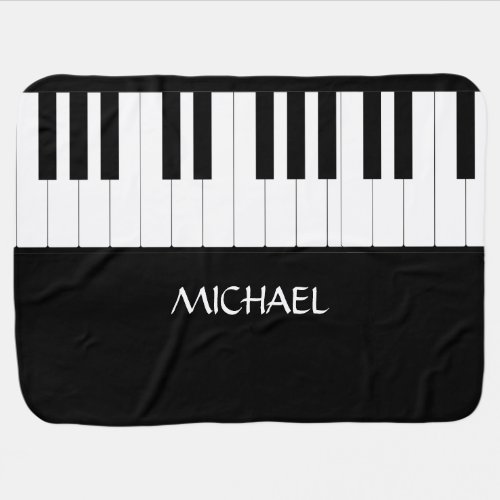 PIANO KEYS BABY NAME MUSIC LOVER  BABY BLANKET