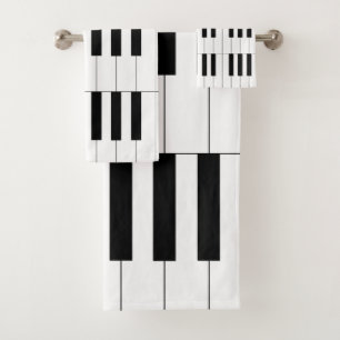 Piano Keys Bath Towel Set