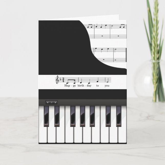 piano keys birthday greeting card (Front)