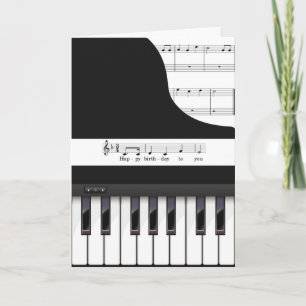 piano keys birthday greeting card