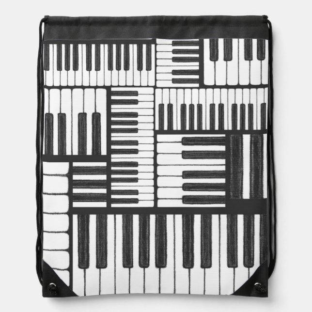 Piano Keys Black and White Bag (Front)