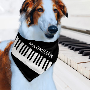 Piano Keys Black and White Musical Instrument Dog Pet Bandana Collar