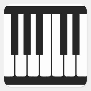 Piano Keys Black And White Pattern Square Sticker