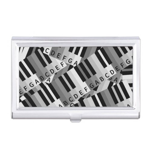 Piano Keys Black and WhitePpattern Business Card Case