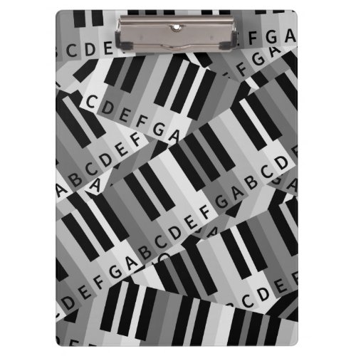 Piano Keys Black and WhitePpattern Clipboard