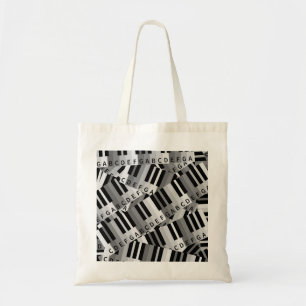 Piano Keys Black and WhitePpattern Tote Bag