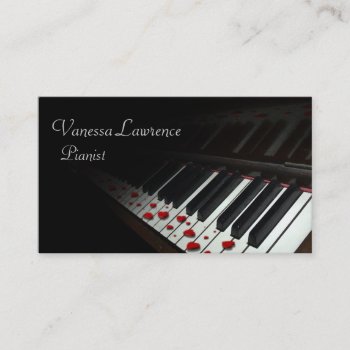 Piano Keys Black Elegant Business Card by shotwellphoto at Zazzle