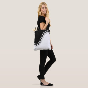 Piano Keys Black & White Design Tote Bag