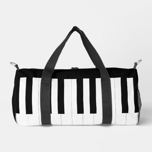 Piano Keys Black White Music Musical Keyboard Duffle Bag