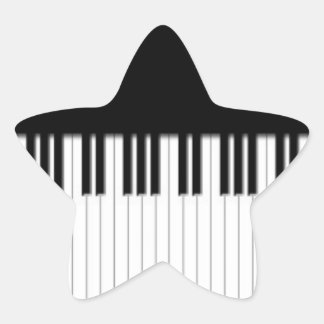 Piano Keys black & white Star Sticker