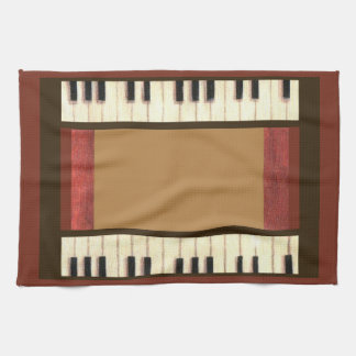 piano keys border kitchen towel