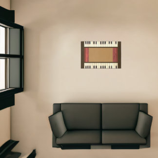 Piano Keys Border Small Art Rug