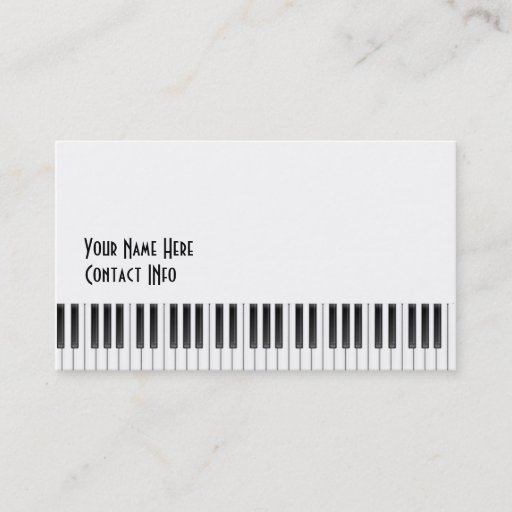 Customizable Piano Keys Business Card Templates