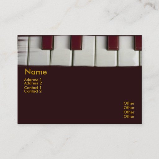 Customizable Piano Keys Business Card
