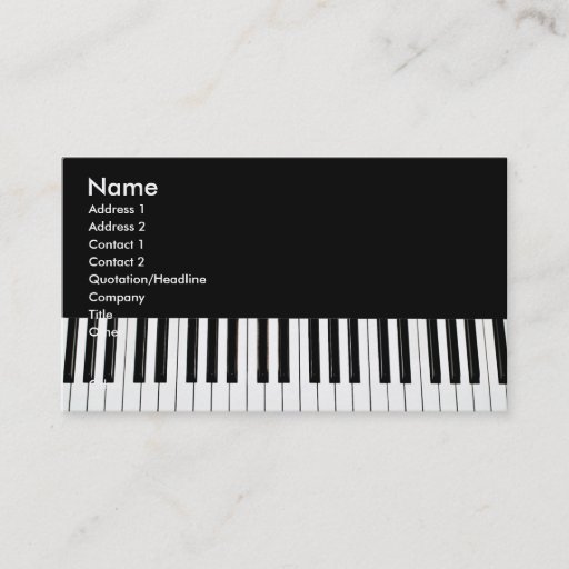 Customizable Piano Keys Business Card