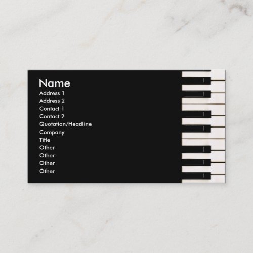 Piano Keys Business Cards