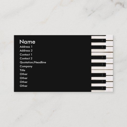 Customizable Piano Keys Business Cards