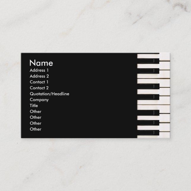 Piano Keys Business Card (Front)