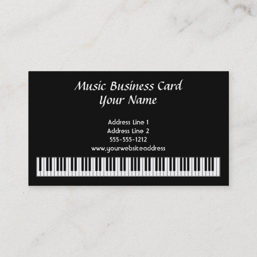 Customizable Piano Keys Business Card