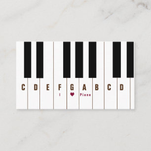 Piano keys  business card