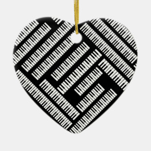 Piano Keys Ceramic Ornament