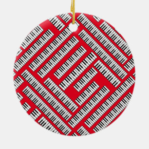 Piano Keys Ceramic Ornament