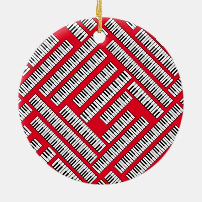 Piano Keys Ceramic Ornament (Back)
