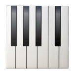 Piano Keys Ceramic Tile<br><div class="desc">Black and white piano keys with a tint of age</div>