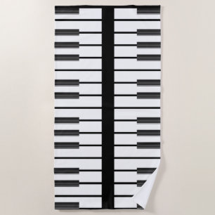 Piano keys chords world music chic graphic beach towel