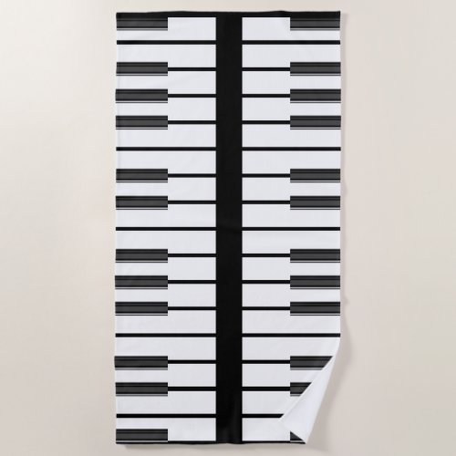 Piano keys chords world music chic graphic beach towel