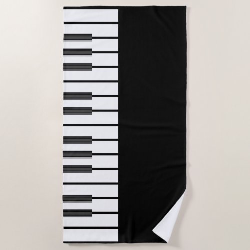 Piano keys chords world music formal chic black beach towel