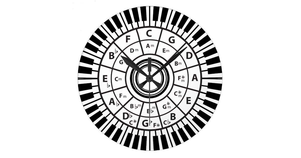 piano keys circle of fifths large clock zazzle com labels binders