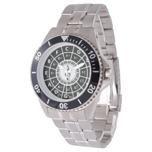 Piano Keys Circle of Fifths Trebele clef Watch