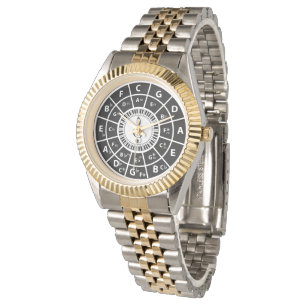 Piano Keys Circle of Fifths Trebele clef Watch