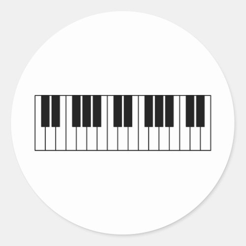 Piano Keys Classic Round Sticker